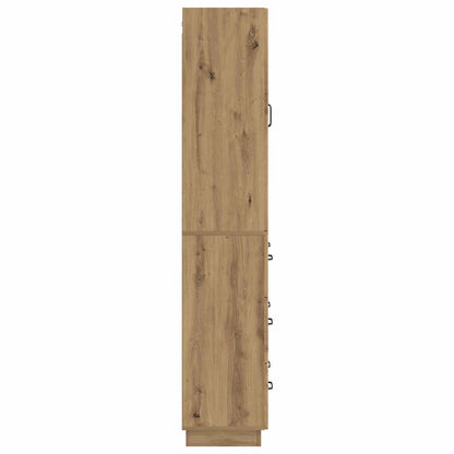Kastenset 2 pcs Artisanaal eiken 66 x 34,5 x 87 cm Bewerkt hout