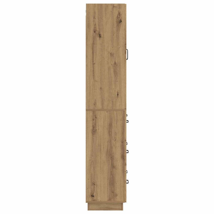 Kastenset 2 pcs Artisanaal eiken 66 x 34,5 x 87 cm Bewerkt hout