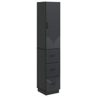 Opbergkastenset 2 stuks zwart 33x34,5x87 cm bewerkt hout