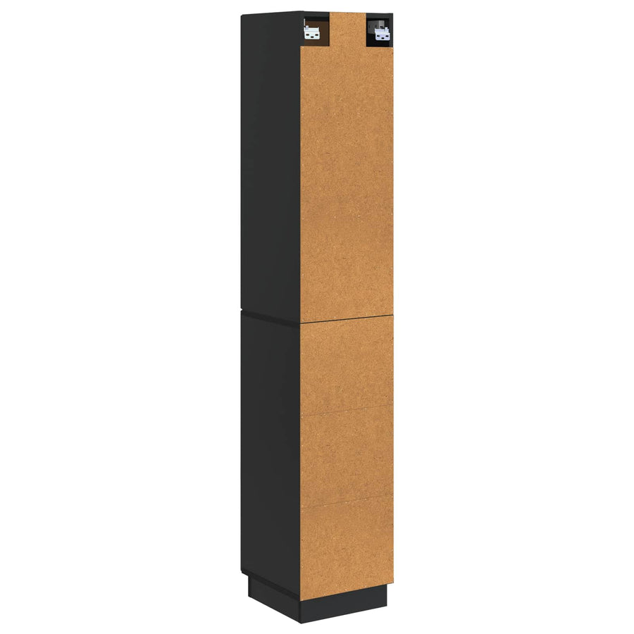 Kastenset 2 pcs Zwart 33 x 34,5 x 87 cm Bewerkt hout