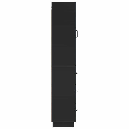 Kastenset 2 pcs Zwart 33 x 34,5 x 87 cm Bewerkt hout