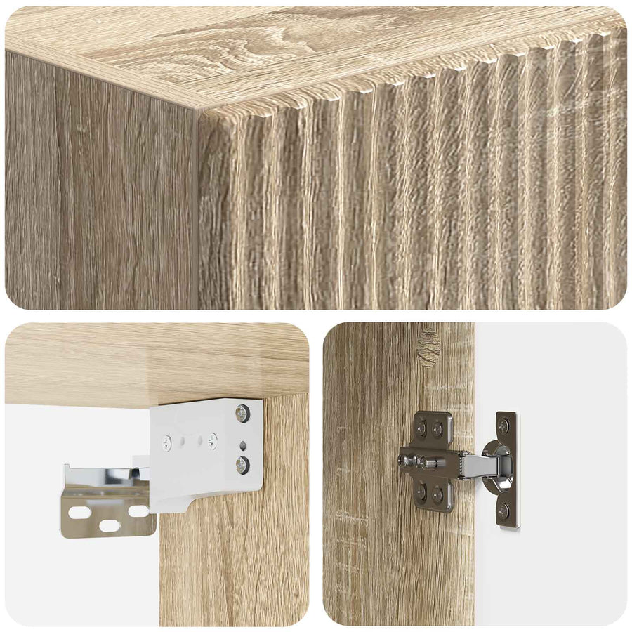 Kastenset 2 pcs Sonoma Eiken 33 x 34,5 x 87 cm Bewerkt hout
