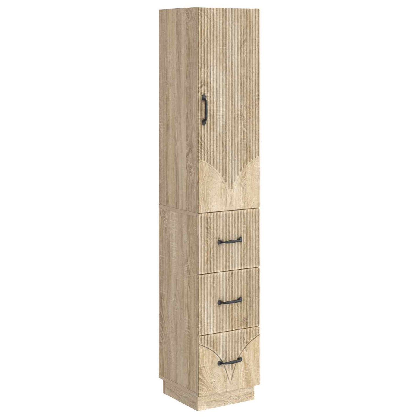 Kastenset 2 pcs Sonoma Eiken 33 x 34,5 x 87 cm Bewerkt hout