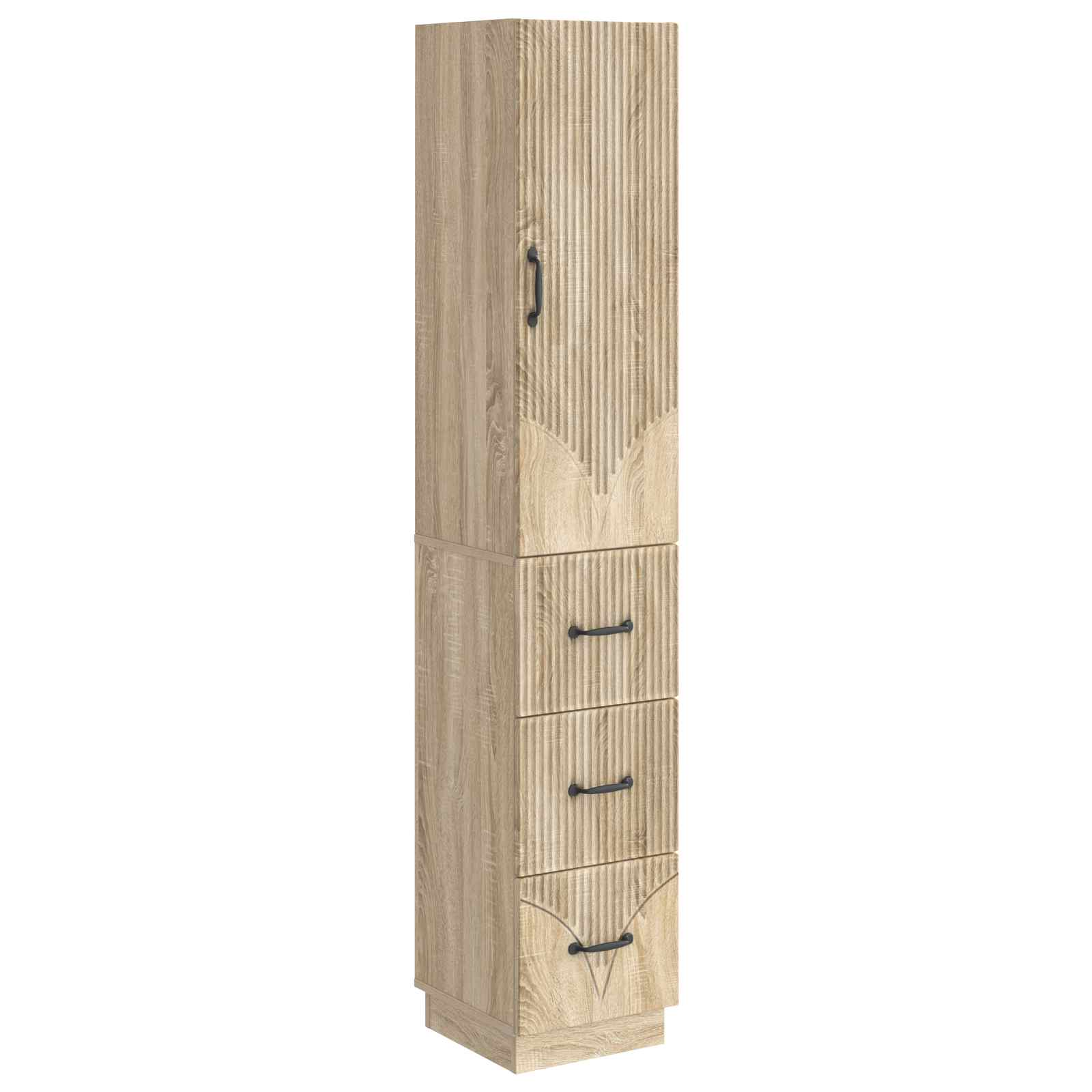 Kastenset 2 pcs Sonoma Eiken 33 x 34,5 x 87 cm Bewerkt hout