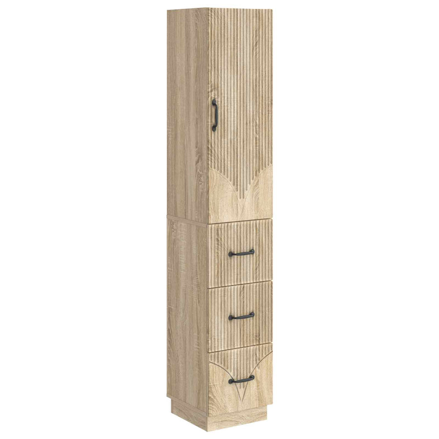 Kastenset 2 pcs Sonoma Eiken 33 x 34,5 x 87 cm Bewerkt hout
