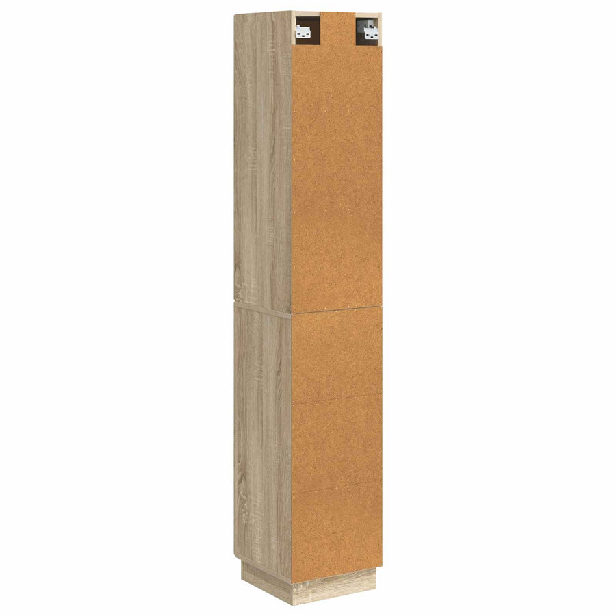 Kastenset 2 pcs Sonoma Eiken 33 x 34,5 x 87 cm Bewerkt hout