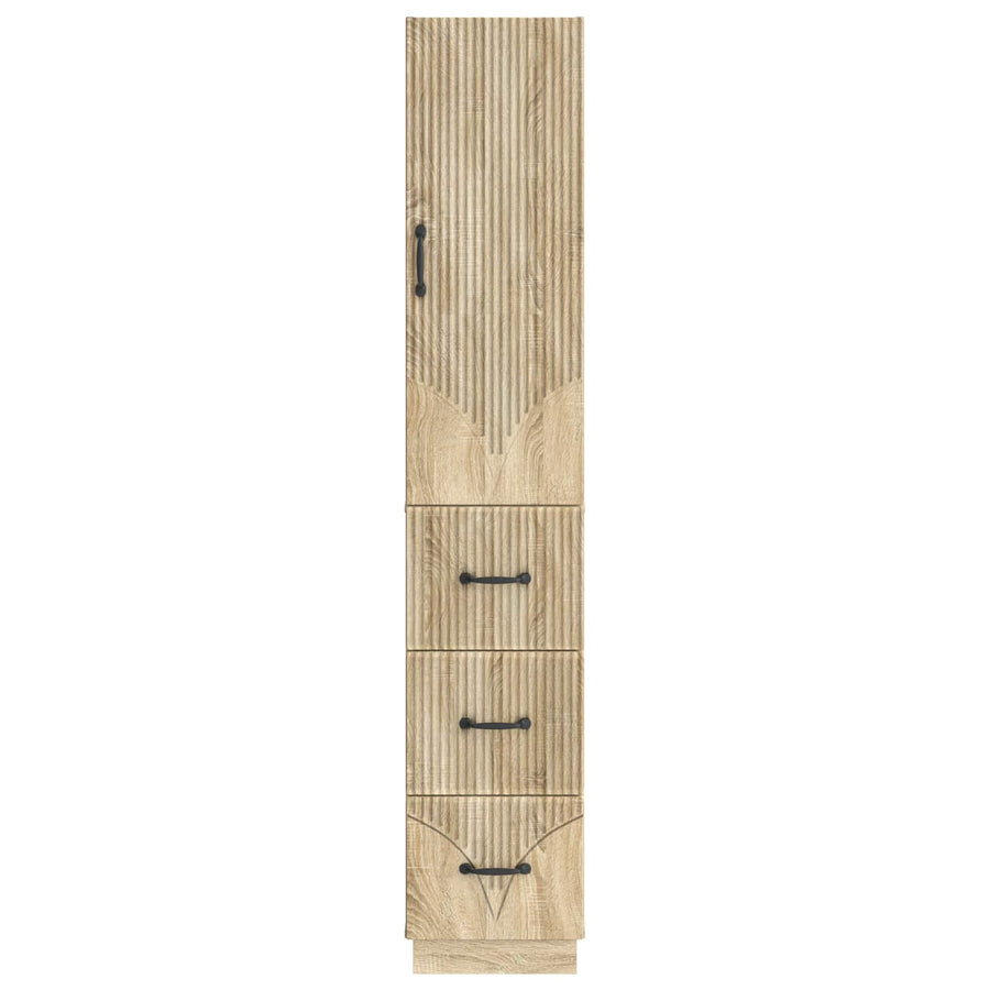 Kastenset 2 pcs Sonoma Eiken 33 x 34,5 x 87 cm Bewerkt hout