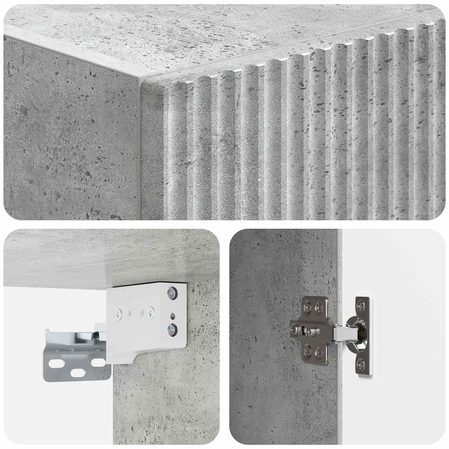 Kastenset 2 pcs Betongrijs 33 x 34,5 x 87 cm Bewerkt hout