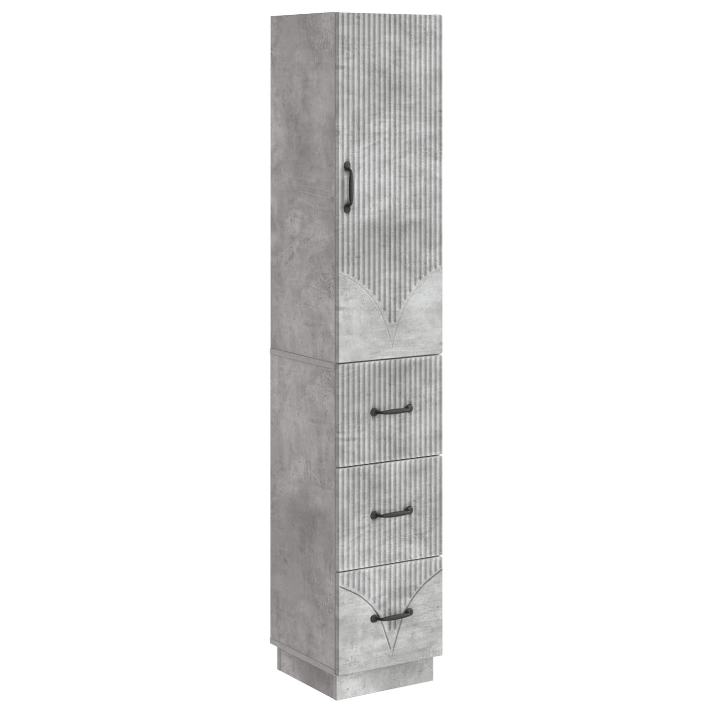 Kastenset 2 pcs Betongrijs 33 x 34,5 x 87 cm Bewerkt hout