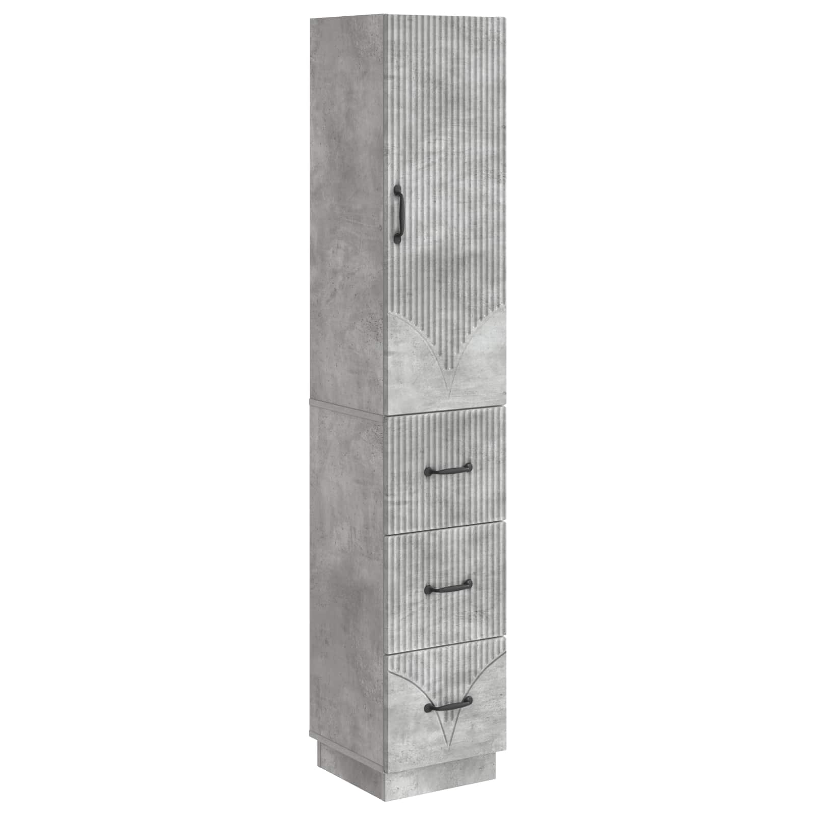 Kastenset 2 pcs Betongrijs 33 x 34,5 x 87 cm Bewerkt hout