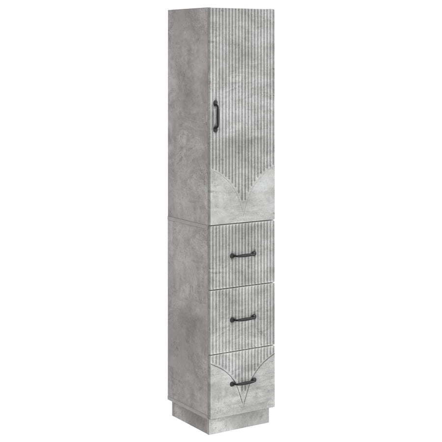 Kastenset 2 pcs Betongrijs 33 x 34,5 x 87 cm Bewerkt hout