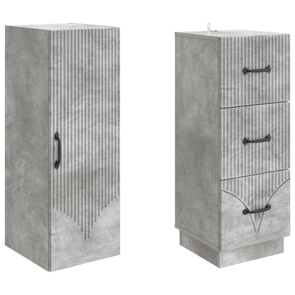 Kastenset 2 pcs Betongrijs 33 x 34,5 x 87 cm Bewerkt hout