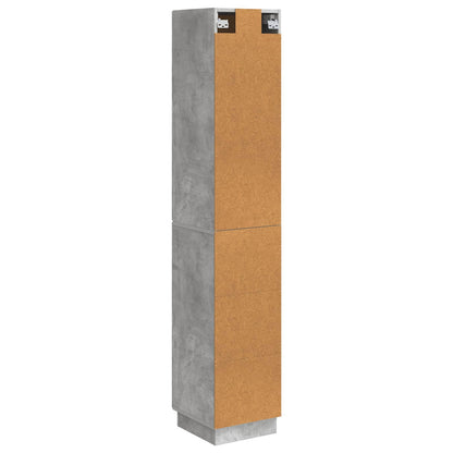 Kastenset 2 pcs Betongrijs 33 x 34,5 x 87 cm Bewerkt hout