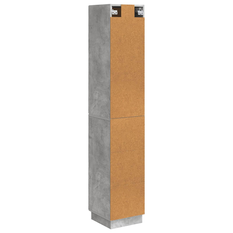 Kastenset 2 pcs Betongrijs 33 x 34,5 x 87 cm Bewerkt hout