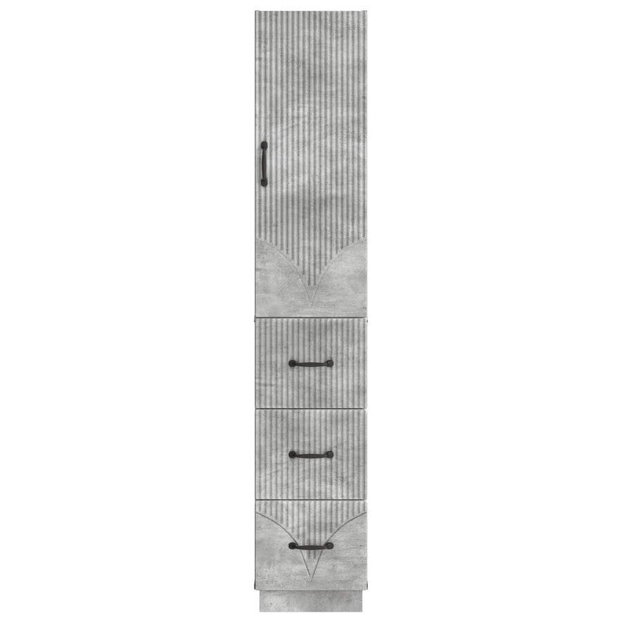 Kastenset 2 pcs Betongrijs 33 x 34,5 x 87 cm Bewerkt hout