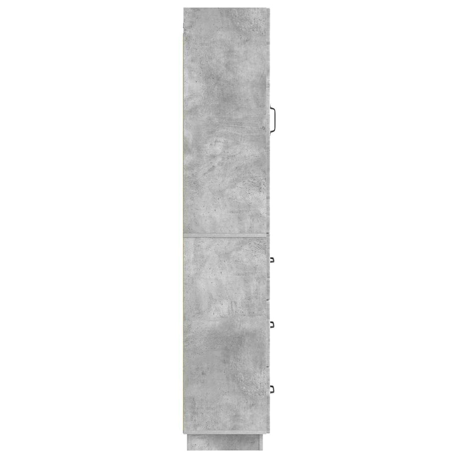 Kastenset 2 pcs Betongrijs 33 x 34,5 x 87 cm Bewerkt hout