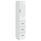 Kastenset 2 stuks 33x34,5x87 cm hoogglans wit bewerkt hout