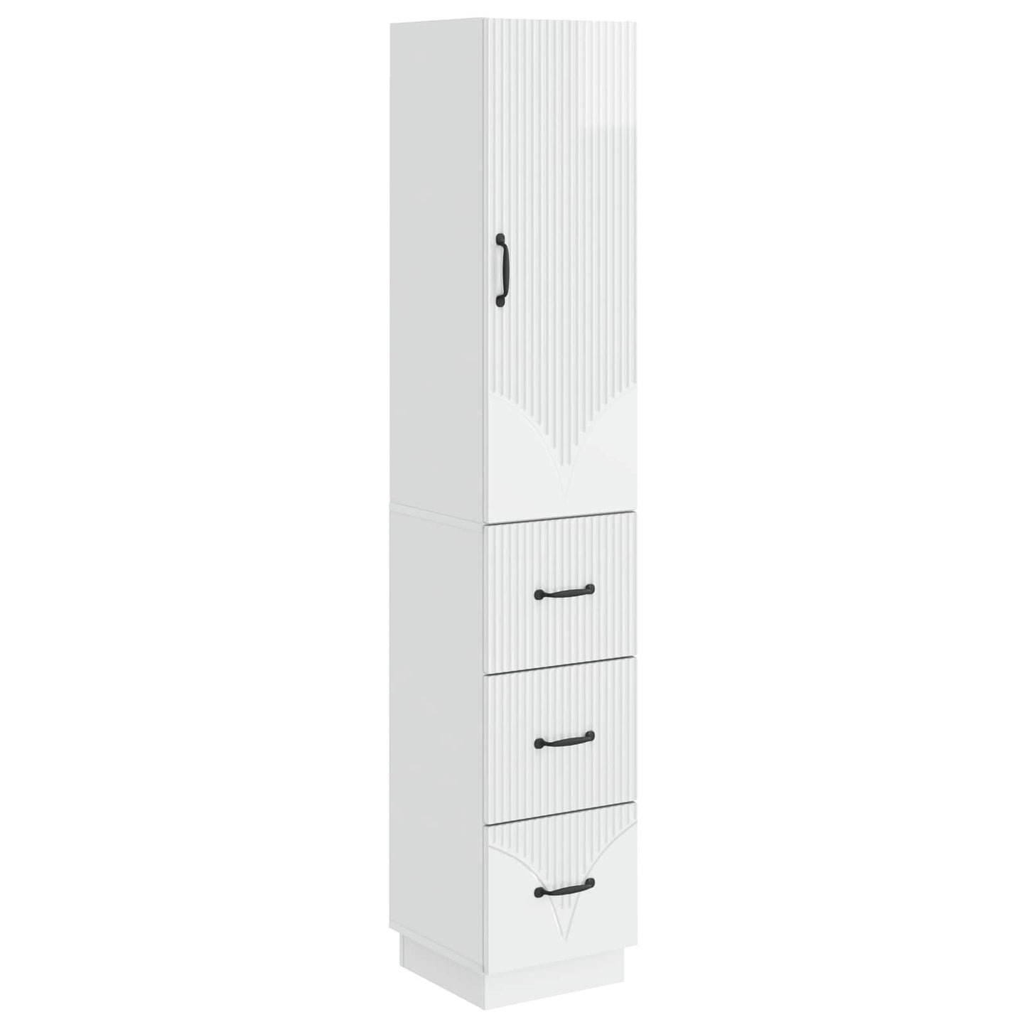 Kastenset 2 pcs Hoogglans Wit 33 x 34,5 x 87 cm Bewerkt hout