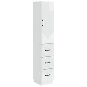Kastenset 2 stuks 33x34,5x87 cm hoogglans wit bewerkt hout