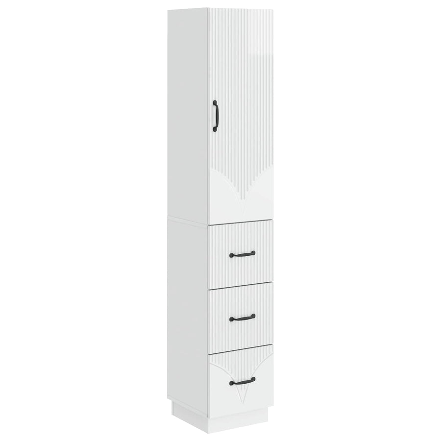 Kastenset 2 pcs Hoogglans Wit 33 x 34,5 x 87 cm Bewerkt hout