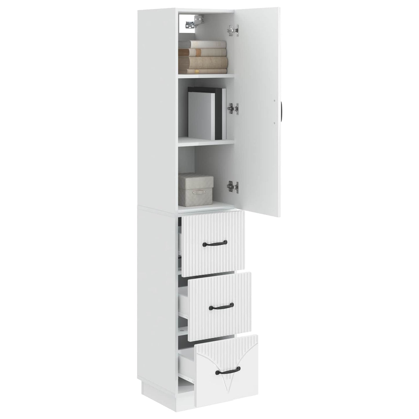 Kastenset 2 pcs Hoogglans Wit 33 x 34,5 x 87 cm Bewerkt hout