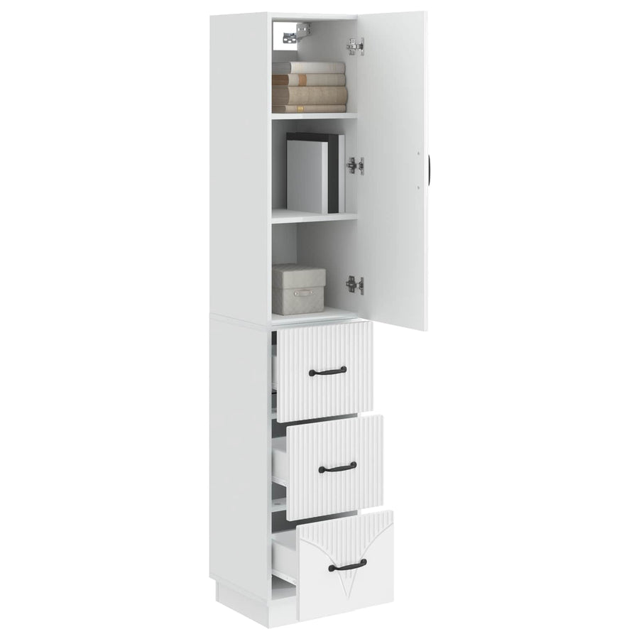 Kastenset 2 pcs Hoogglans Wit 33 x 34,5 x 87 cm Bewerkt hout