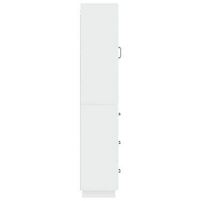 Kastenset 2 pcs Hoogglans Wit 33 x 34,5 x 87 cm Bewerkt hout