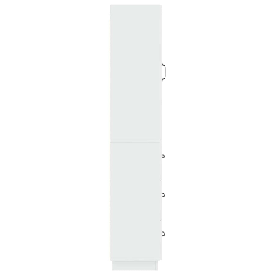 Kastenset 2 pcs Hoogglans Wit 33 x 34,5 x 87 cm Bewerkt hout