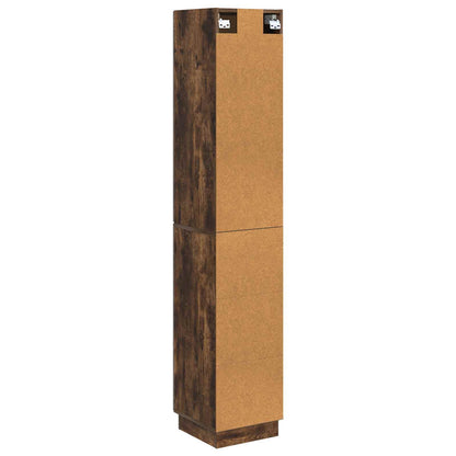 Kastenset 2 pcs Gerookt eiken 33 x 34,5 x 87 cm Bewerkt hout