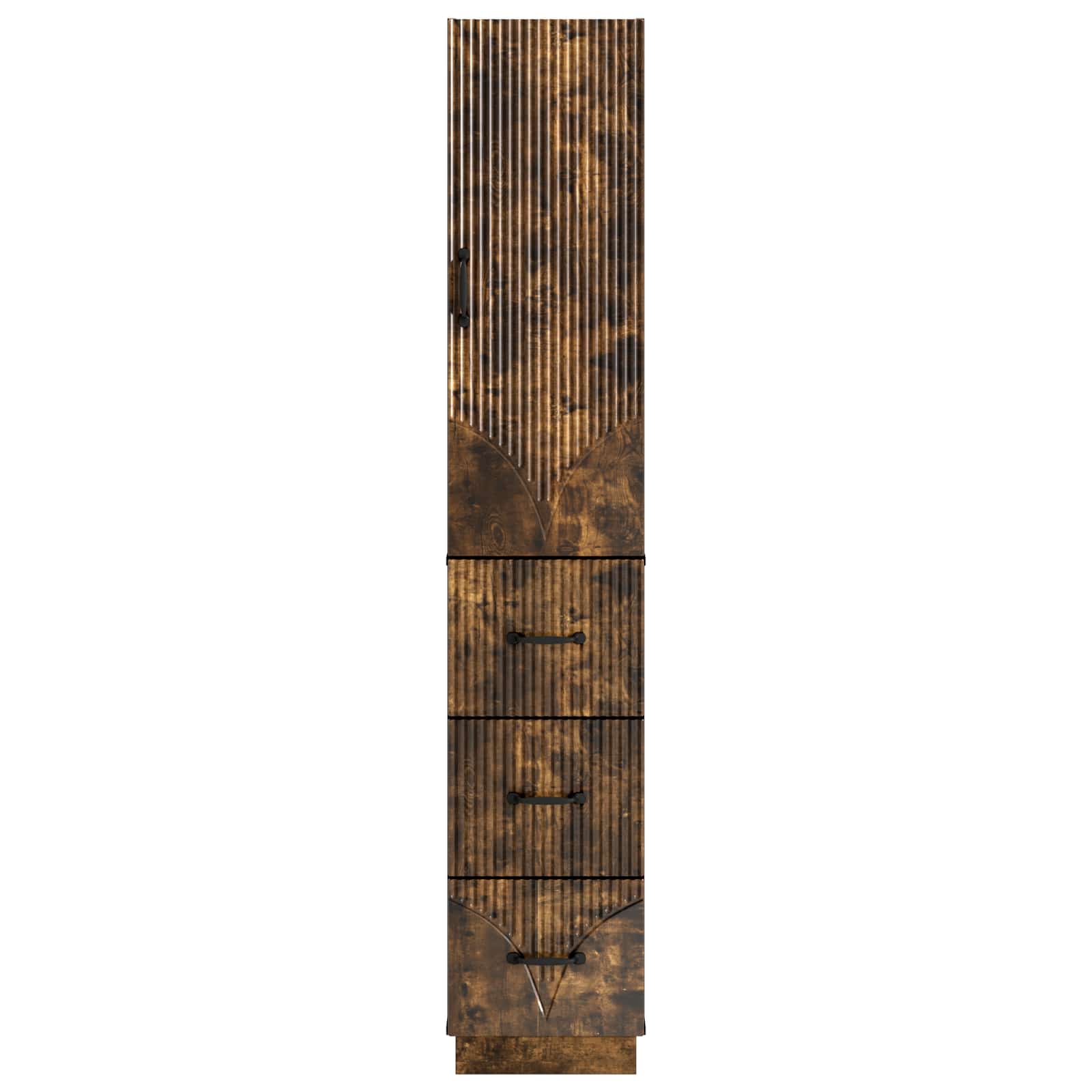 Kastenset 2 pcs Gerookt eiken 33 x 34,5 x 87 cm Bewerkt hout