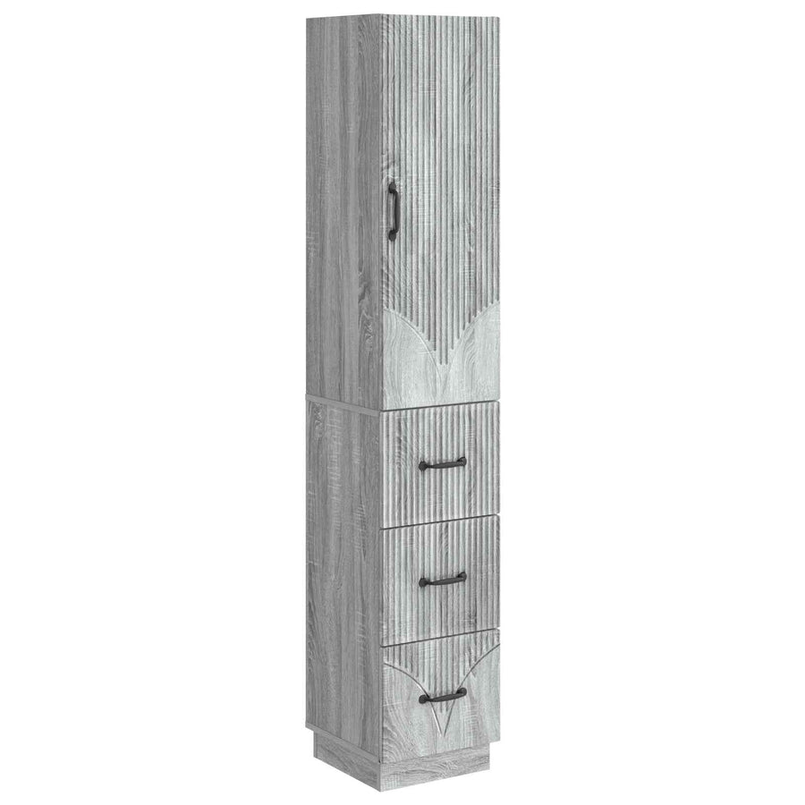 Kastenset 2 pcs Grijs Sonoma 33 x 34,5 x 87 cm Bewerkt hout