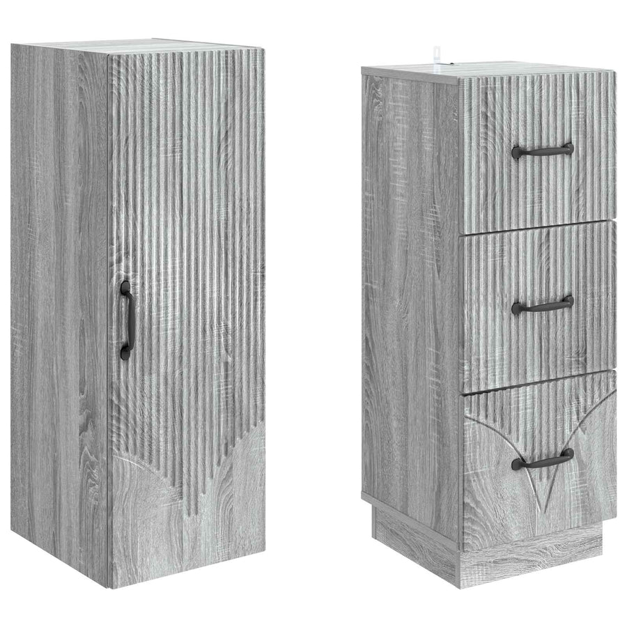 Kastenset 2 pcs Grijs Sonoma 33 x 34,5 x 87 cm Bewerkt hout