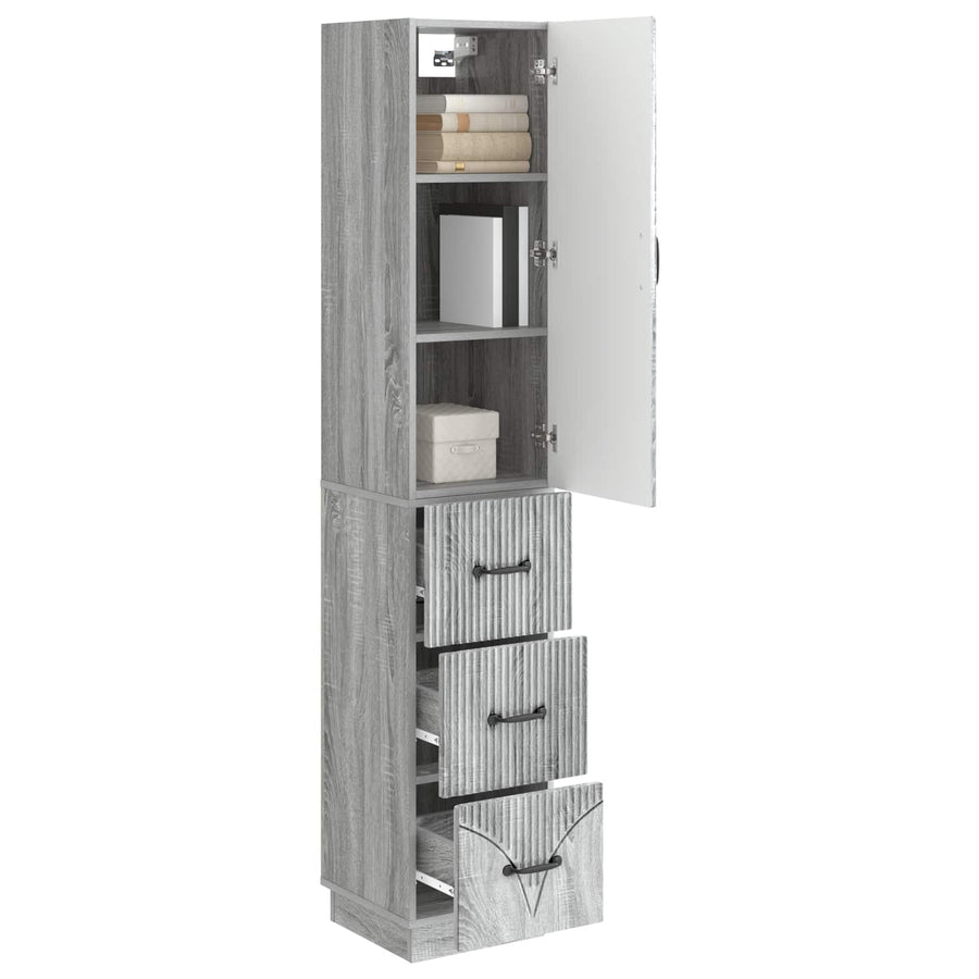 Kastenset 2 pcs Grijs Sonoma 33 x 34,5 x 87 cm Bewerkt hout