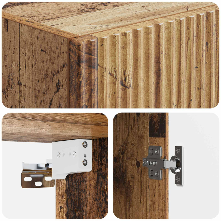 Kastenset 2 pcs Oud hout 33 x 34,5 x 87 cm Bewerkt hout