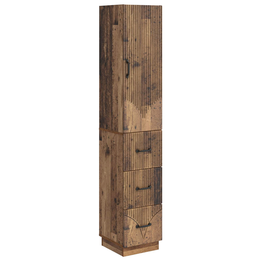 Kastenset 2 pcs Oud hout 33 x 34,5 x 87 cm Bewerkt hout
