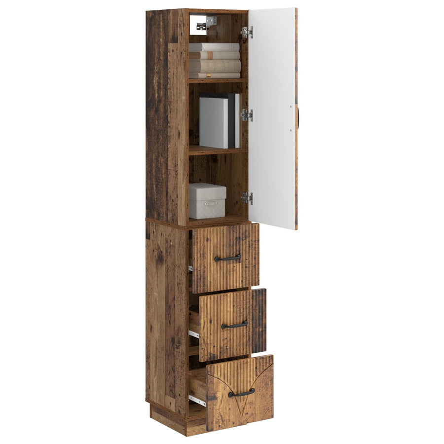 Kastenset 2 pcs Oud hout 33 x 34,5 x 87 cm Bewerkt hout