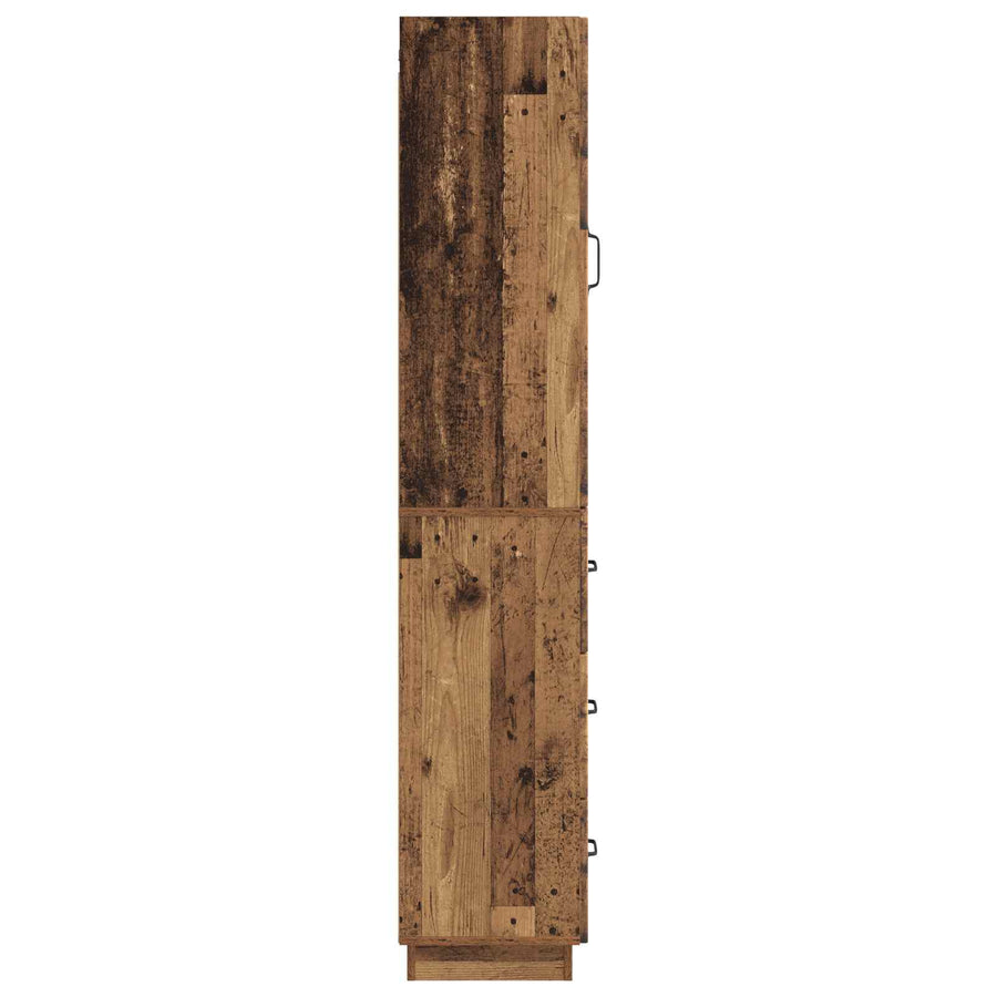 Kastenset 2 pcs Oud hout 33 x 34,5 x 87 cm Bewerkt hout