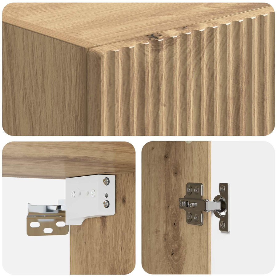 Kastenset 2 pcs Artisanaal eiken 33 x 34,5 x 87 cm Bewerkt hout