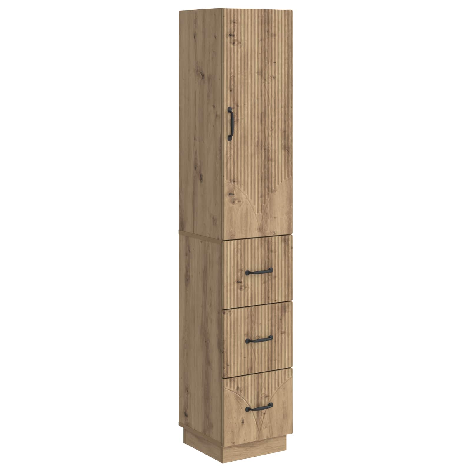 Kastenset 2 pcs Artisanaal eiken 33 x 34,5 x 87 cm Bewerkt hout