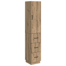 Kastenset 2 pcs Artisanaal eiken 33 x 34,5 x 87 cm Bewerkt hout