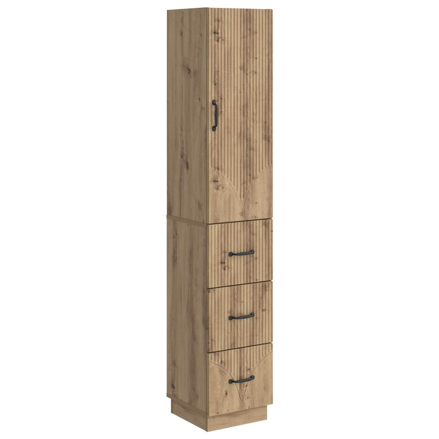 Kastenset 2 pcs Artisanaal eiken 33 x 34,5 x 87 cm Bewerkt hout