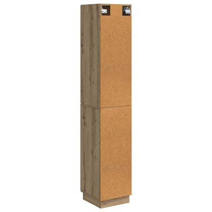 Kastenset 2 pcs Artisanaal eiken 33 x 34,5 x 87 cm Bewerkt hout
