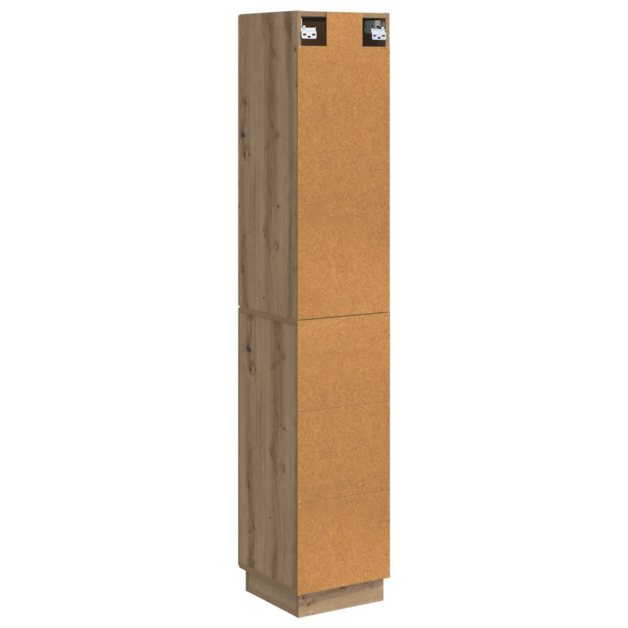 Kastenset 2 pcs Artisanaal eiken 33 x 34,5 x 87 cm Bewerkt hout