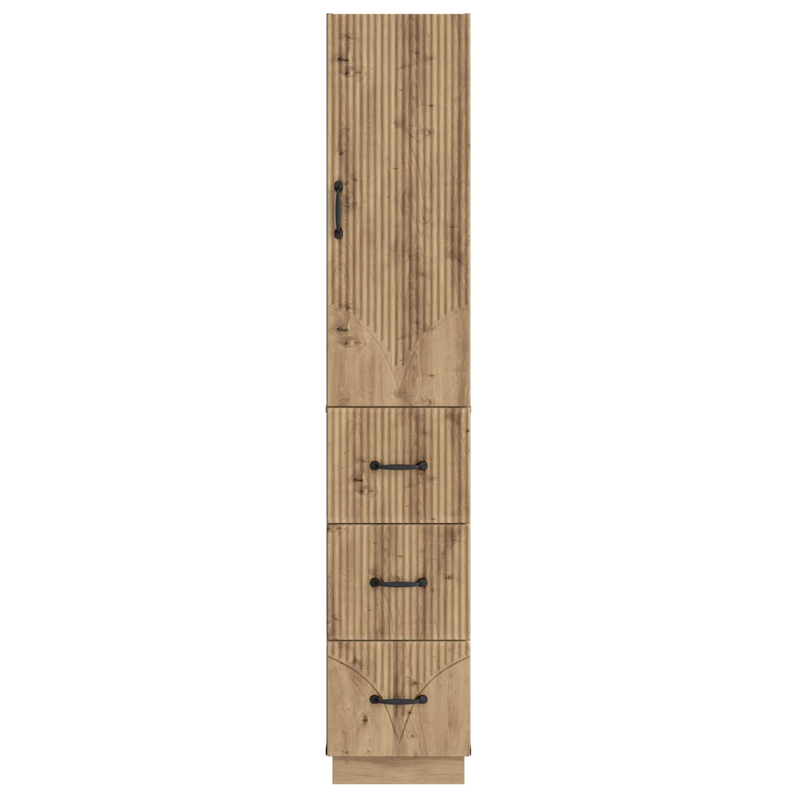 Kastenset 2 pcs Artisanaal eiken 33 x 34,5 x 87 cm Bewerkt hout