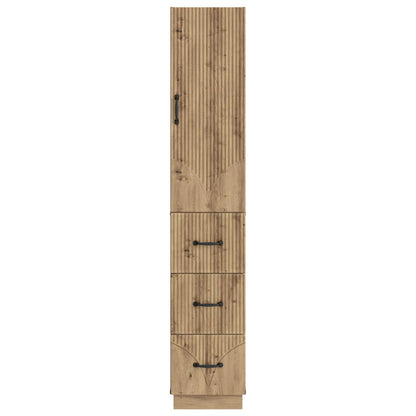 Kastenset 2 pcs Artisanaal eiken 33 x 34,5 x 87 cm Bewerkt hout