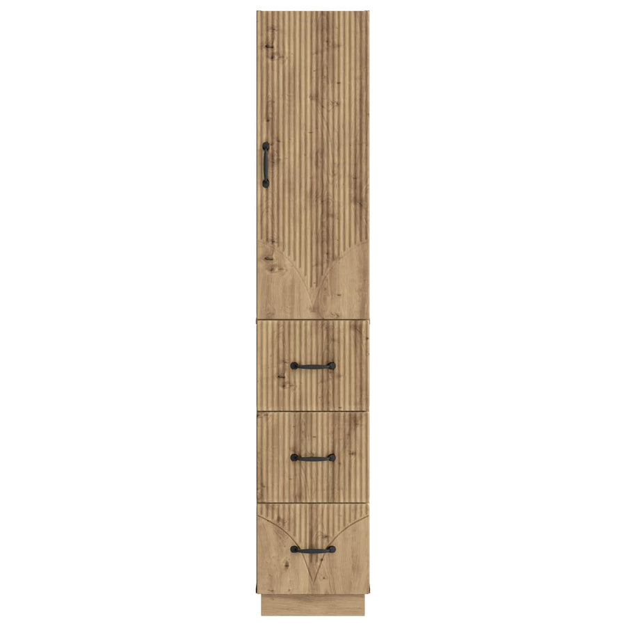 Kastenset 2 pcs Artisanaal eiken 33 x 34,5 x 87 cm Bewerkt hout
