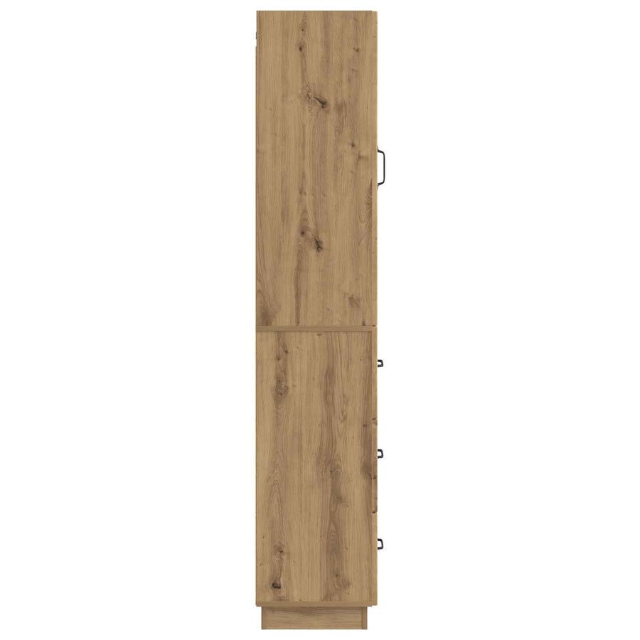 Kastenset 2 pcs Artisanaal eiken 33 x 34,5 x 87 cm Bewerkt hout