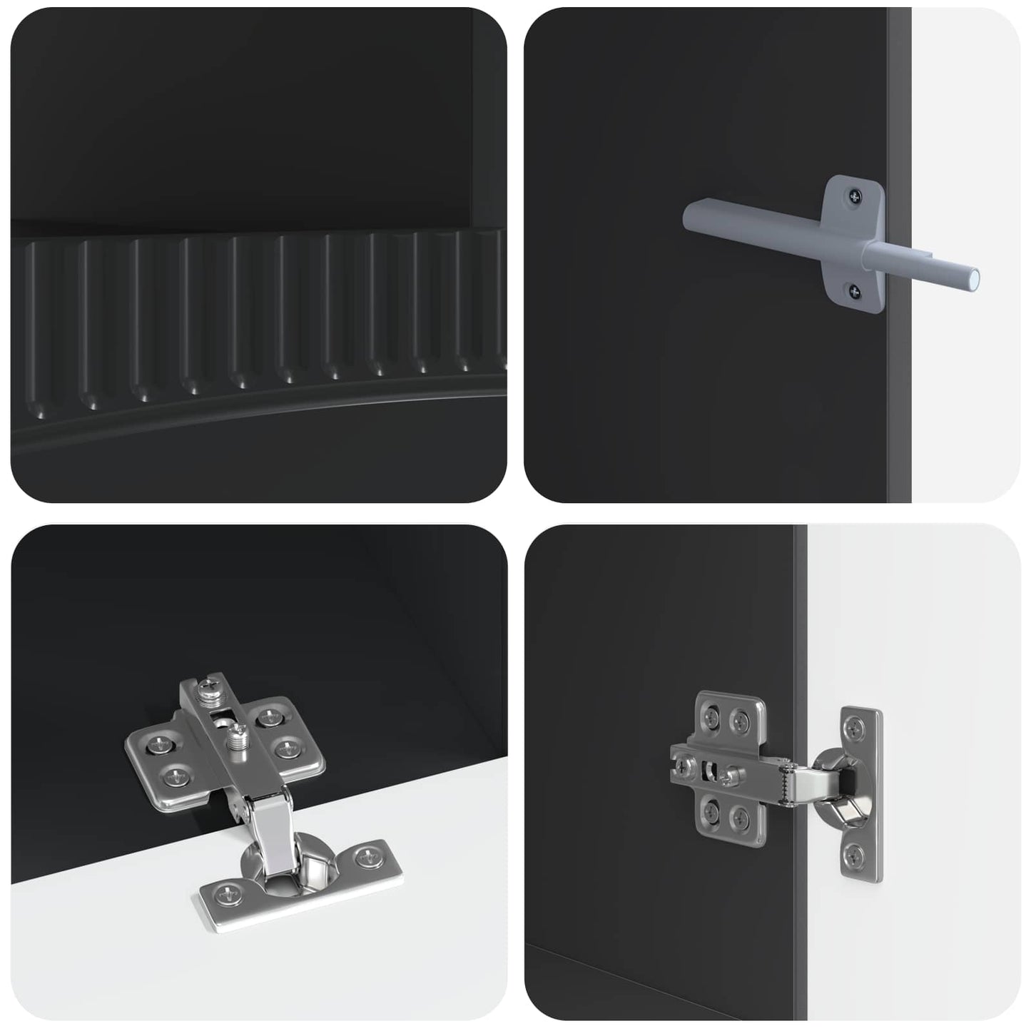 5-delige LED TV-kast Zwart Bewerkt hout