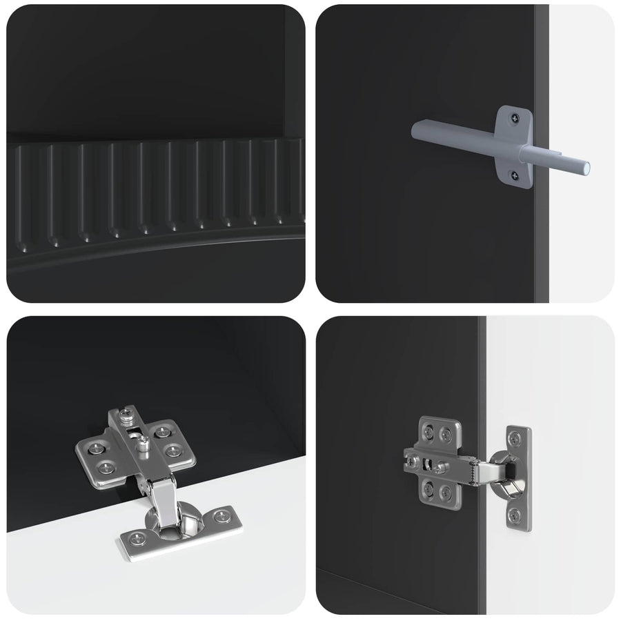 5-delige LED TV-kast Zwart Bewerkt hout