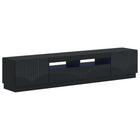 5-delige LED TV-kast Zwart Bewerkt hout